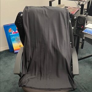 Abercrombie & Fitch black satin A-line midi skirt in Large (petite)